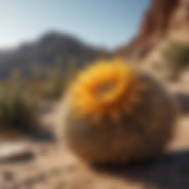 Golden Barrel Cactus: A Desert Treasure Golden Barrel Cactus in Desert Landscape