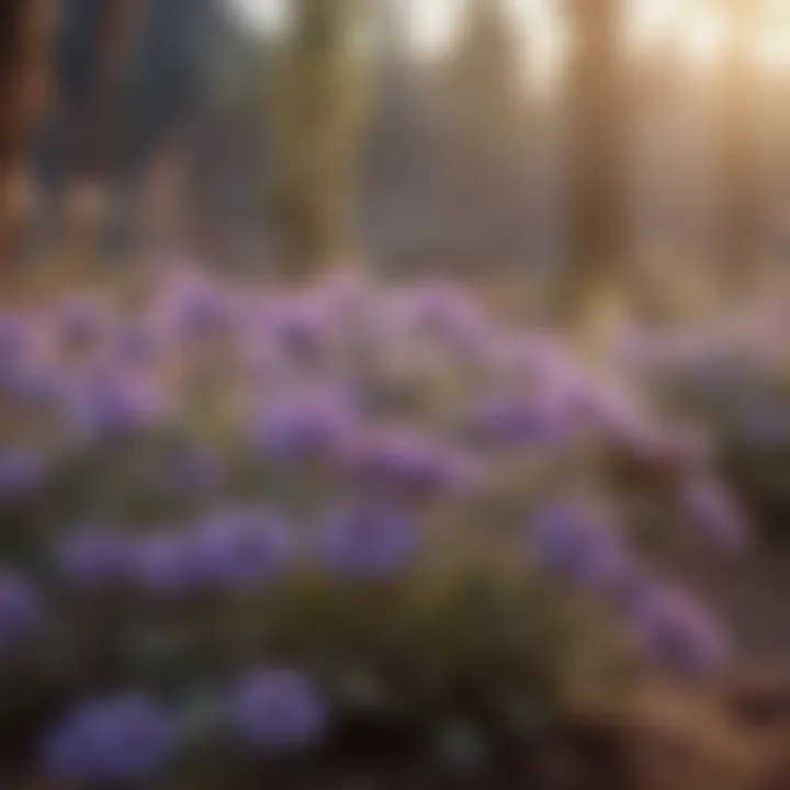 Dusty purple flowers thriving in a natural ecosystem