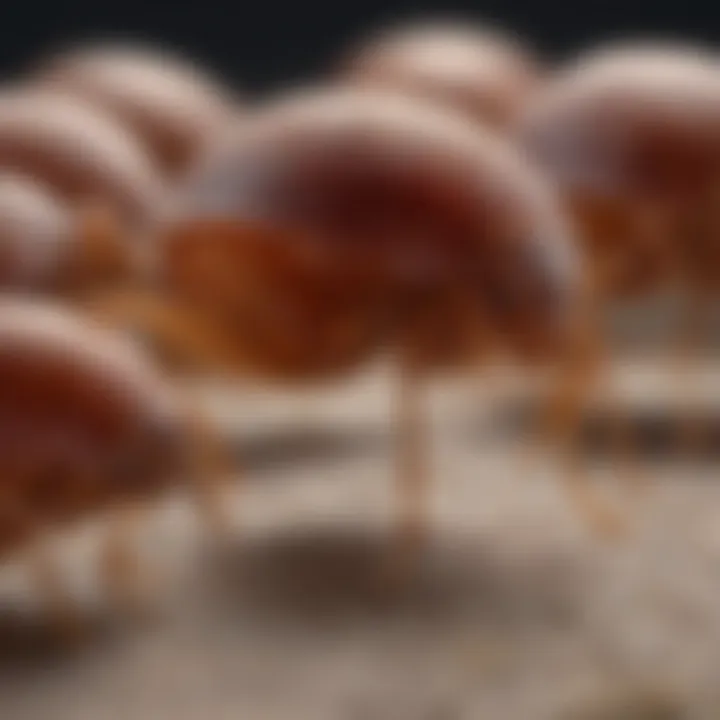 A magnified view of bed bug eggs in their initial development phase