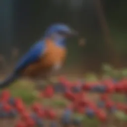 Eastern Bluebird Feasting on Berries