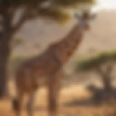 Majestic Giraffe Gracefully Navigating the Savanna Elegant Giraffe in Savanna Habitat