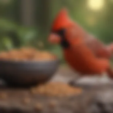 Vibrant Cardinal Feeding Habits