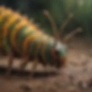 Metamorphosis of a caterpillar into a butterfly