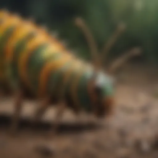 Metamorphosis of a caterpillar into a butterfly