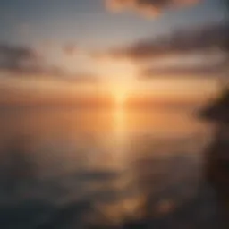 A serene sunrise over Lake Erie showcasing the calm waters and vibrant colors of dawn.