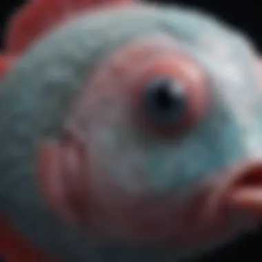 Detailed close-up of Flowerhorn's unique head shape