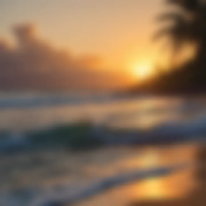 Stunning Hawaiian sunset over the ocean