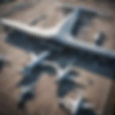 Aerial view of busy international airport in Australia