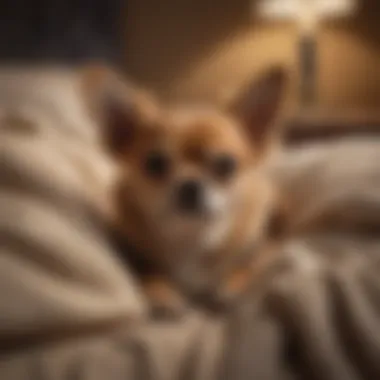 Chihuahua resting peacefully in a cozy bed