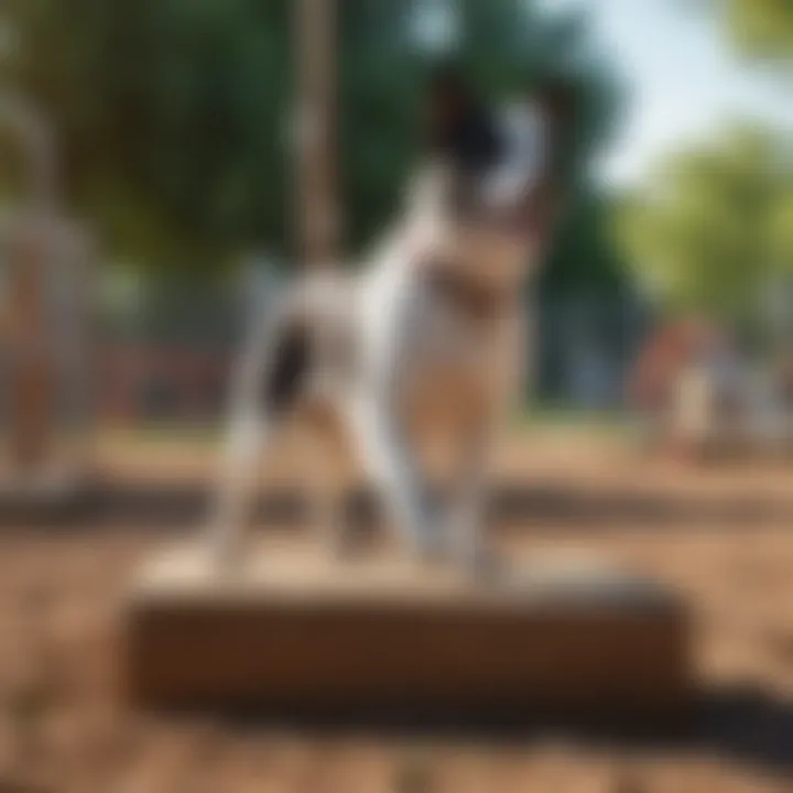 A well-designed dog park featuring agility equipment