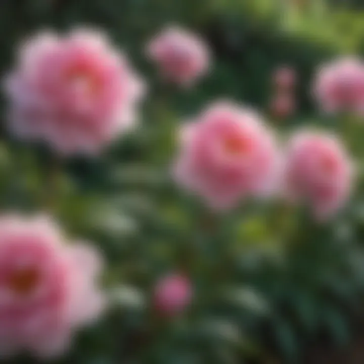 Delicate Pink Peonies in Garden