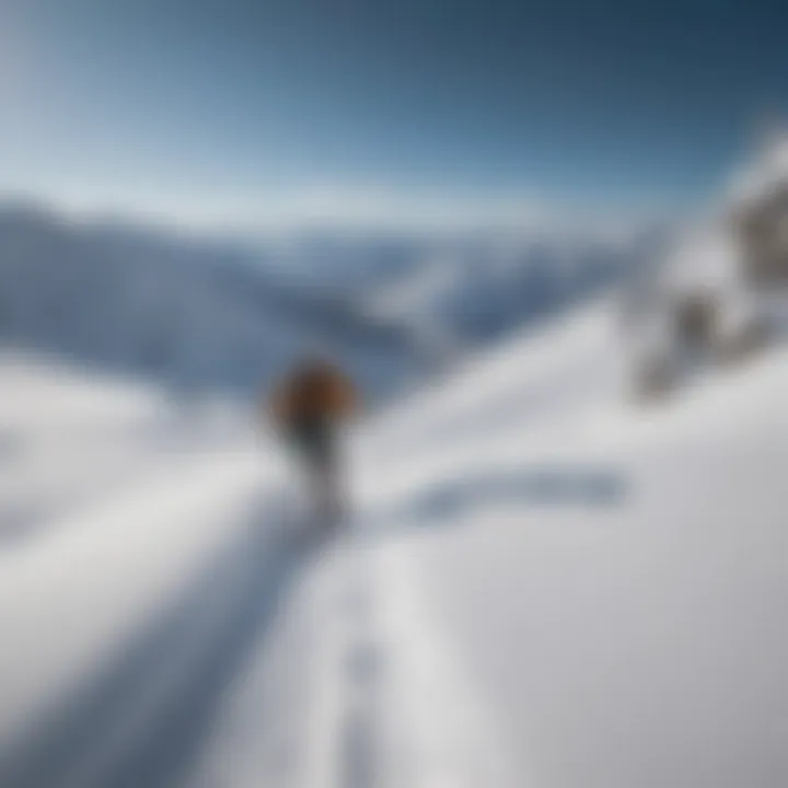 Skiers enjoying a thrilling descent down a snowy slope.
