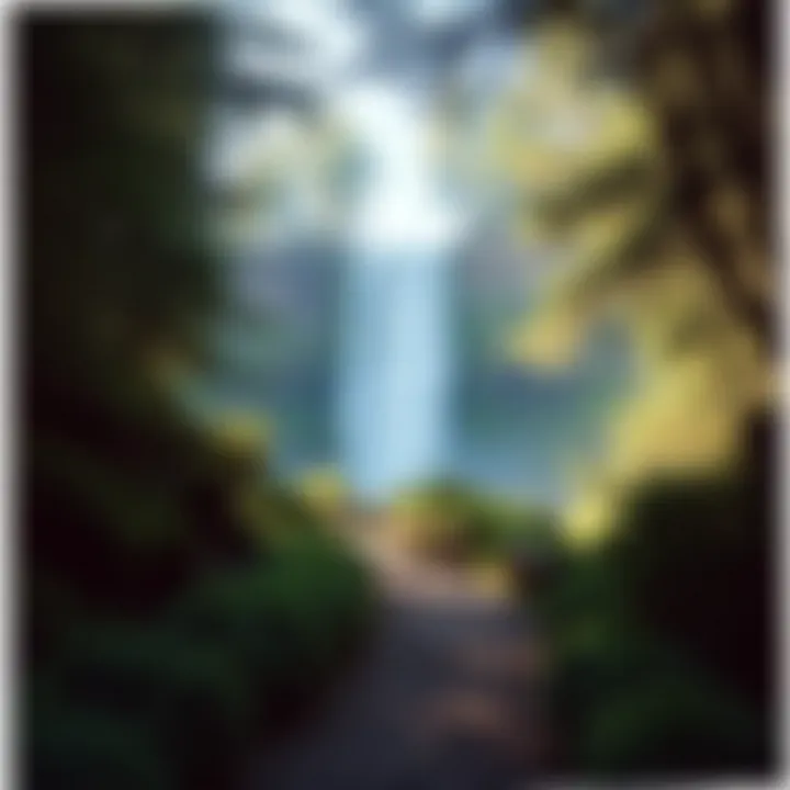 Scenic hiking trail leading to a stunning waterfall