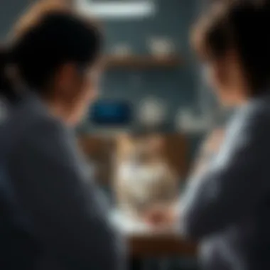 Veterinary consultation with a cat owner