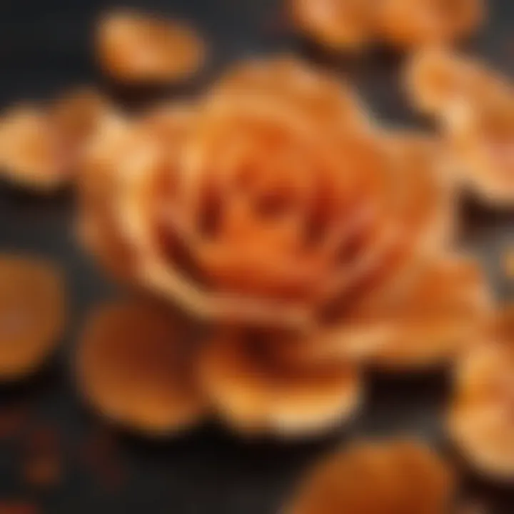 Close-up of Orange Tea Rose Petals