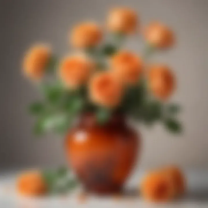 Orange Tea Rose Arrangement in a Vase