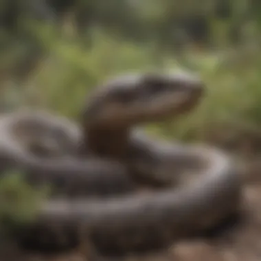 Camouflaged Danger in Texan Wilderness Deadly Rattlesnake Camouflaged Amongst Texan Brush