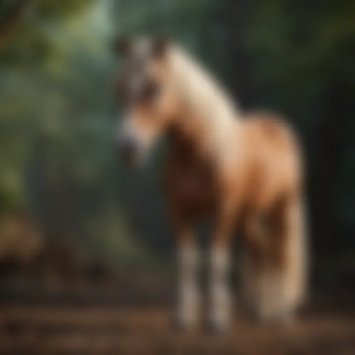 Graceful miniature therapy horse in a serene setting