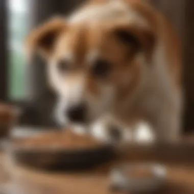 Senior dog enjoying a nutritious meal