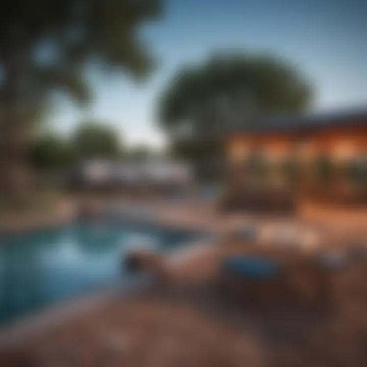 Amenity-rich RV campground featuring a pool and recreational area
