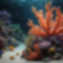 Stunning coral reef aquarium background enhancing marine life
