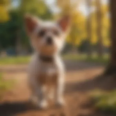 Adorable small dogs enjoying a sunny day at the park