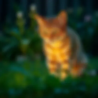 Sonic cat deterrent device in a garden setting