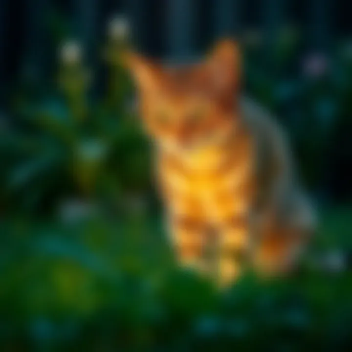 Sonic cat deterrent device in a garden setting