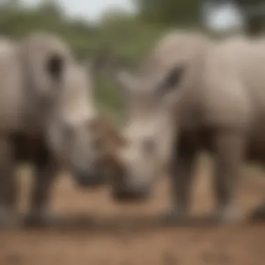 Heart-wrenching image of the last few remaining northern white rhinos in a sanctuary