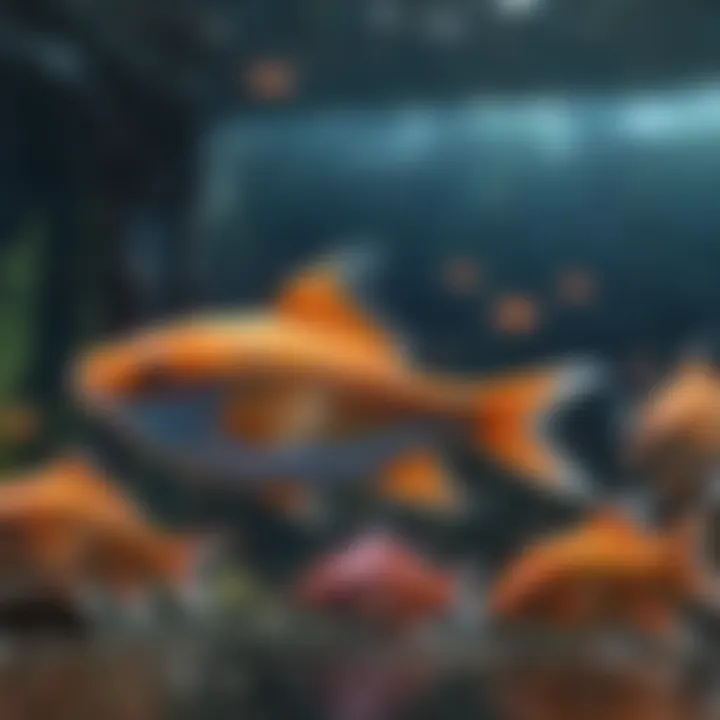 A school of colorful fish swimming gracefully