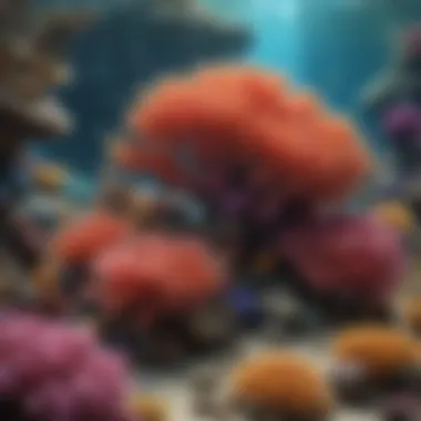 A vibrant coral reef teeming with marine life