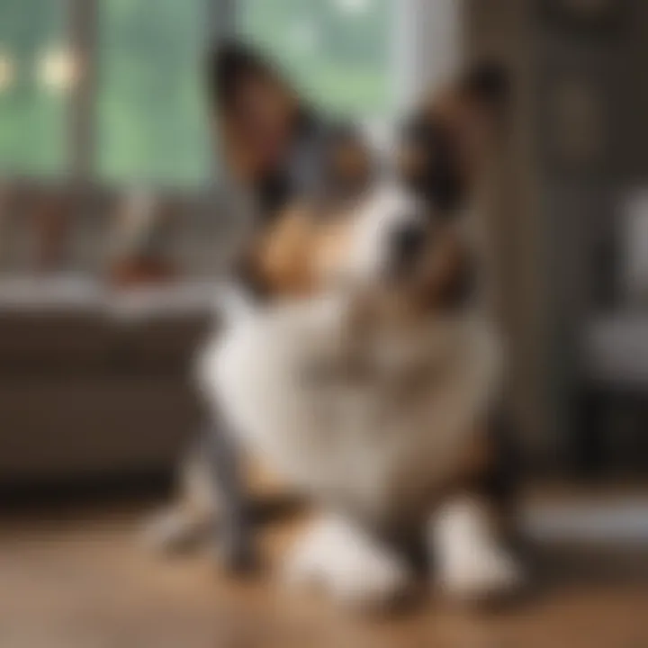 Cardigan Welsh Corgi relaxing comfortably at home