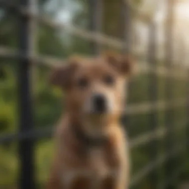 A well-maintained chain-link dog fence in a backyard