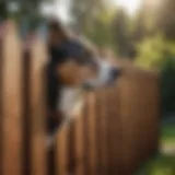 A sturdy wooden dog fence enclosing a yard