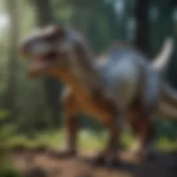 A diverse collection of dinosaur toys showcasing various species