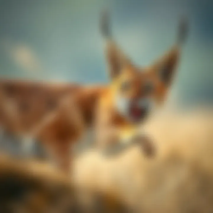 The Hunting Mastery of the Caracal Caracal demonstrating its remarkable hunting skills in the wild