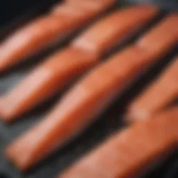Varieties of mild salmon on a platter