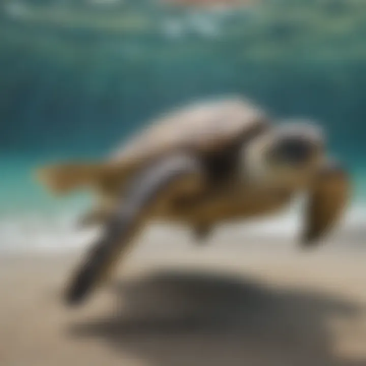 Illustration of sea turtle flippers demonstrating adaptations for swimming