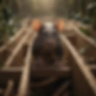 A rat navigating through a maze, representing its survival instincts.