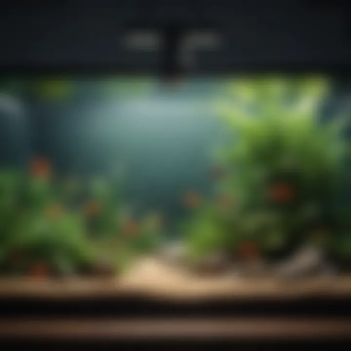 A picturesque tank setup showcasing various small freshwater fish amidst lush greenery.