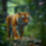 Majestic Bengal tiger prowling in its natural habitat