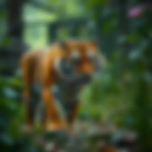 Majestic Bengal tiger prowling in its natural habitat