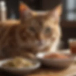 Cat with nutrient-rich diet