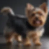 A Yorkshire Terrier showcasing its elegant coat and playful demeanor