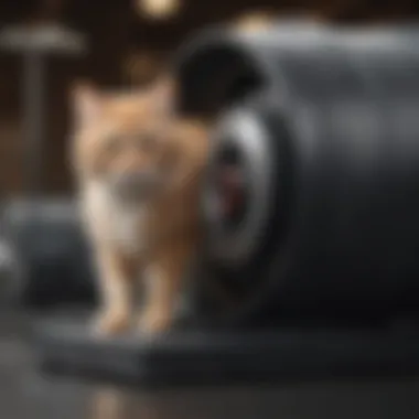 A variety of treadmill wheels for cats displayed together, showcasing different styles and features available in the market.