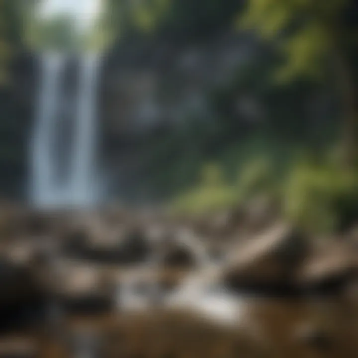 A stunning view of cascading waterfalls surrounded by lush greenery in Virginia.