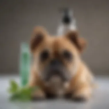 Botanical dog shampoo bottle