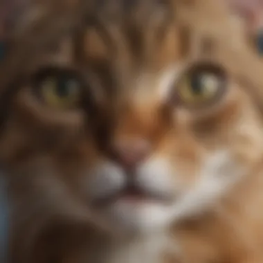 Close-up of cat's facial expressions during play