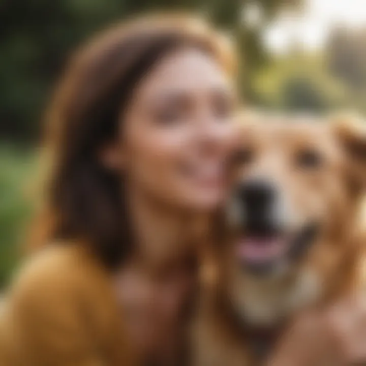 Illustration of happy dog owner with their perfect companion