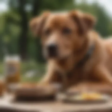 A healthy dog enjoying a meal